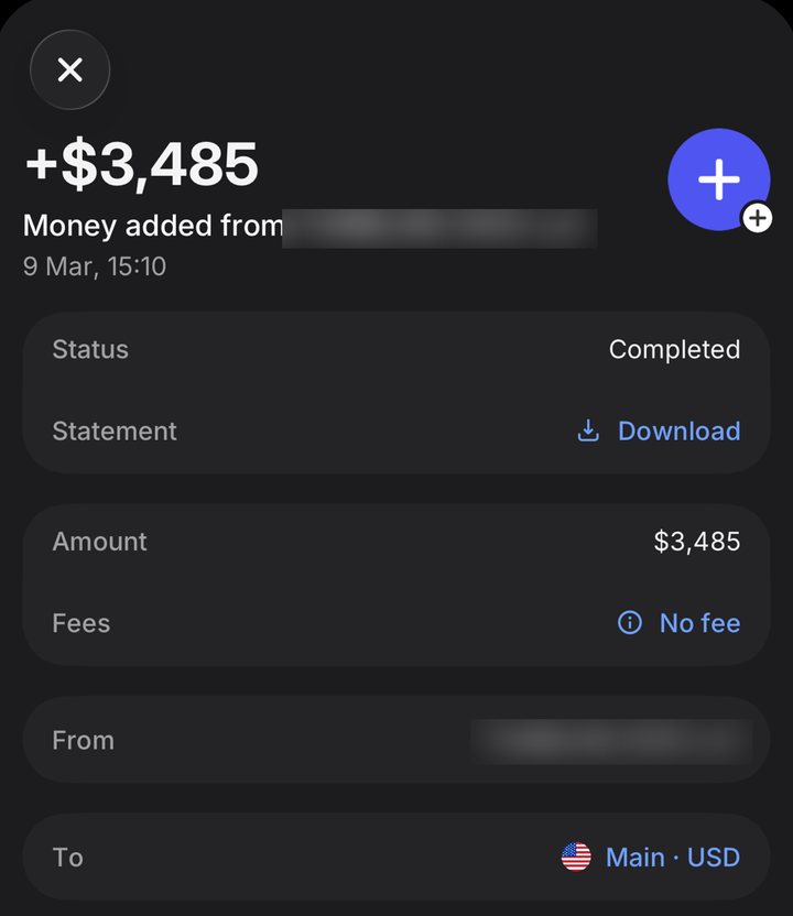 Received $3,485 in March, name redacted
